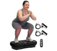 SQUATZ Piastra vibrante per esercizi, a basso impatto, con 99 livelli di velocità e 9 programmi preimpostati, include bande di resistenza e telecomando, capacità 120 kg, per casa e ufficio, colore