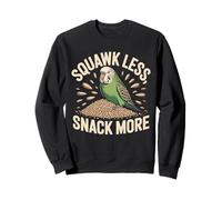 Squawk Less Snack More Funny Budgie Parrocchetti Amante Felpa