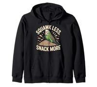 Squawk Less Snack More Funny Budgie Parrocchetti Amante Felpa con Cappuccio