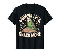 Squawk Less Snack More Funny Budgie Parrocchetti Amante Maglietta