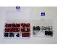 SQUbrother Viti Colorate Elementi di Fissaggio Carenatura Bulloni Dado Clip Kit TMAX500 2008 2009 2010 2011 2012 TMAX 500 08 09 10 11 12 Moto Parabrezza Carenatura Bullone Kit Rosso Argento