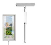 Squeegee for Window Cleaning - Durable Rubber Blade, Adjustable Length Pole, Quick Drying Performance, Ergonomic Grip Control | Tile Wall Cleaning, Windshield Maintenance, Bedroom Mirror Care