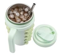 Squeeze Maker - 2-in-1 Ice Bucket and Cup, Stainless Steel Insulated Chiller, Soft Silicone Bubble Mold, Instant Drink Cooler with Straw, Camping Picnic Gear, Party Cocktail Tool
