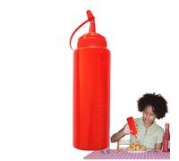 Squeeze Squirt Condiment Bottle | Reusable Plastiic Sauce Seasoning Bottles | Squeezy Squirrt Bottless for Ketchup Hot Sauces Oil with Funnel, Sticker Lable