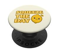 Squeeze The Day Carino Adorabile Kawaii Lemon Food Pun PopSockets PopGrip Adesivo