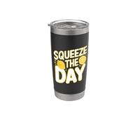 Squeeze The Day Funny Lemon Bicchiere termico in acciaio inox doppia parete