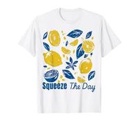Squeeze The Day Lemon Citrus Retro Summer Motivational Maglietta