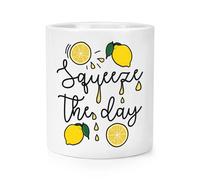 Squeeze The Day Lemon Makeup Brush Pencil Pot Divertente Citazione Ispiratrice