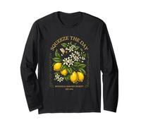 Squeeze The Day Vintage Lemon Bee Botanico Summer Fruit Maglia a Manica