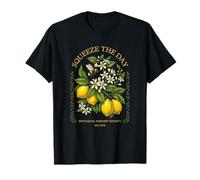 Squeeze The Day Vintage Lemon Bee Botanico Summer Fruit Maglietta