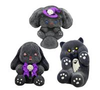 Squeeze Toys, Portatile Squeezing Animali, Versatile Calm Cartoon Play, Stress Reliever Boredom Buster, Soft Sensory Fidget Toy per bambini, adulti, Classroom, viaggi, nero, grigio