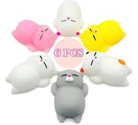 Squeeze Toys Squishy Giocattoli, 6 Pezzi Squishy Gadget Compleanno Bambini, Mini Giocattoli Antistress da Spremere Morbidi, Kawaii Squishy Piccoli Gadget per Premi Regalini Fine Festa Compleanno (B)