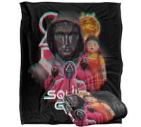 Squid Game Front Man And Guards Coperta super morbida al tatto setoso - 152 x 127 cm