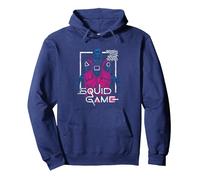 Squid Game Front Man And Guards Felpa con Cappuccio, Unisex per Adulti, Navy, S