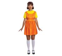 Squid Game Red Light Green Light Costume per le donne, Rosso, (12-14)