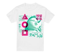 Squid Game Young hee Overlay T-Shirt, Bianco, S Unisex-Adulto