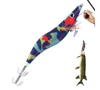 Squid Jig | Esche da che si illuminano al buio,Amo per calamari con effetto luminoso Esca realistica per gamberetti per spigole, calamari, pesci testa di serpente e merluzzo