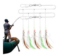 Squid Jig, Maschere Calamari Luminosi Fluorescenti, Esche Trolling Realistiche, Strumenti Attivazione Pesce Artificiale, Gancio Polpo per Pesca Notturna Mare Lago Fiume