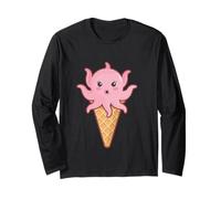 Squid - Octopus Ice Cream Cone Fun Sea Animal Amante Ragazzo/Ragazza Maglia a Manica