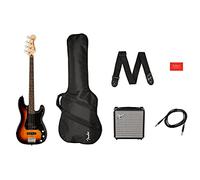 Squier by Fender Affinity Precision Bass Pack, Sunburst, PJ Pickup, Rumble 15 Amp, Gig Bag, Cinghia, Cavo Strumento, Lezioni Fender Play Online di 3 mesi