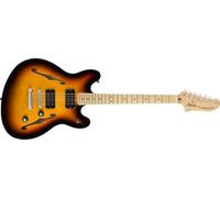 Squier by Fender Affinity Series Starcaster, tastiera in acero, 3 colori Sunburst, Include lezioni virtuali gratuite su Fender Play