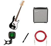 Squier by Fender Debut Collection Kit di Basso Precision per Principianti, include Amplificatore, Cavo, Tracolla e Accordatore, Nero