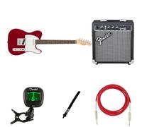 Squier by Fender Debut Collection Kit di Chitarra Elettrica Telecaster per Principianti, include Amplificatore, Cavo, Tracolla e Accordatore, Rosso Dakota