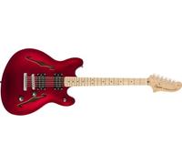 Squier by Fender Serie Affinity Starcaster, Tastiera in Acero, Candy Apple Red, Include lezioni virtuali gratuite su Fender Play