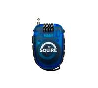 Squire Locks Retrac Max - Lucchetto a cavo retrattile multiuso, combinazione a 4 ruote con cavo da 900 mm, leggero, multiuso, retrattile per bici, caschi, sci, snowboard, bagagli