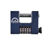 Squire Lucchetto Pesante (CBW85) - Grillo rotante più duro - Lucchetto a combinazione a 5 ruote - Acciaio legato per resistenza alla corrosione - Serratura resistente alle intemperie per casa, scuola e capannone (blu, 85 mm)