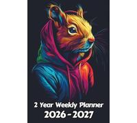 Squirrel 2 Year Weekly Planner: 104 Week Sunday to Saturday Calendar | Gift For People Who Love Forest Animals, Rodent Lovers | Ideal for ... and Busy Individuals | 6 x 9 Inches | v1
