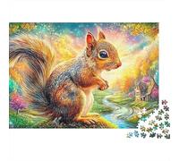 Squirrel by A Cottage Stream Puzzle Da 1000 Pezzi Per Adulti E Bambini Dai 12 Anni in Su Adorable Squirrel Gioco Di Sfida E Di Ingegno 70x50cm/1000pcs