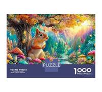 Squirrel by A Glowing Forest Stream Puzzle Da 1000 Pezzi Dream Forest Squirrel Cartone Riciclato, Puzzle Di Sfida Per Adulti 52x38cm/1000pcs