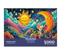 Squirrel Cozy Scene 1000 Pezzi Mouse with Sun & Moon Puzzle Giocattoli Puzzle Per Gioco Familiare Decorazione Della Famiglia Adulti Regalo Per Amico 38x26cm/1000pcs