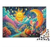 Squirrel Cozy Scene Puzzle per Uomini da 1000 Pezzi | Puzzle Impossibile Sole Sorridente, Topo e Frutta Gioco Educativo e Decorazione Casa 70x50cm/1000pz