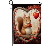 Squirrel Fall Fanciful Hearts Leaves Autumn Orange Bandiere Durevole Flag Robuste Bandiera Per Giardino Casa Balcone 30X45Cm