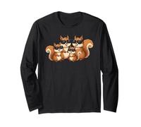 Squirrel Family Sunglasses Graphic Animal Lover Squirrel Maglia a Manica