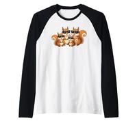 Squirrel Family Sunglasses Graphic Animal Lover Squirrel Maglia con Maniche Raglan