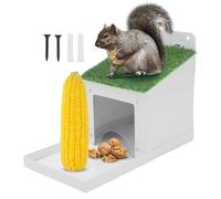 Squirrel Feeder House - Iron, 9 x 5,1 x 6,5 pollici, Rustproof Waterproof Feeder with Lid | Easy Filling Outdoor Squirrel Feeders, Garden Yard Farm Pathway Lawn Grassland Porch