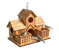 Squirrel Feeder House - Natural Wooden Construction, Hangable Decorative, W | Outside Bird Feeders Squirrel Feeders Hangable Garden, Courtyard, Patio, Balcony, Terrace, Park, Porch, Deck, Tree, Fence