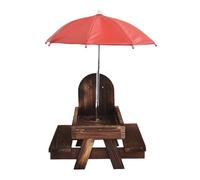 Squirrel Feeder, Wildlife Feeding Table, Wooden Corn Holder, Sturdy Garden Animal Feeder, 7.09x7.09x8.27 inches Umbrella for Outdoor Nature Observation on Patio Balcony Terrace