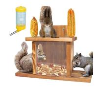 Squirrel Feeder - Wood, 13.78x9.45x5.12in Corn Feeder Weatherproof Design | Outdoor Winter Wildlife Feeding House, Squirrel Feeders For Garden, Yard, Balcony, Trees, Nuts, Chipmunks