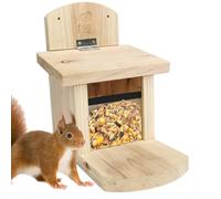 Squirrel Feeder - Wooden Windproof Dispenser Feeding House | Gnaw Resistant Roof Squirrel Feeder House | Extra Long Board Weatherproof Coating, Yard Patio Balcony Window
