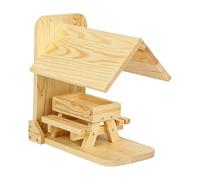 Squirrel Feeders For Outside - Wooden Animal Picnic Table | Easy Refill Large Squirrel Feeder With Corn Cob Holder For Yard, Porch, Tree, Fence, Backyard, Deck