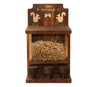Squirrel Feeders - Funny Wood Squirrel Bar with 3 Small Stool Wood | Squirrel Bar Chipmunk Weatherproof Box Picnic Table for Outside Tree Garden Patio Backyard Deck Porch Balcony Outdoor