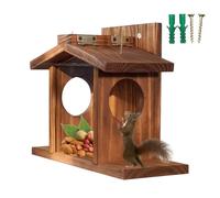 Squirrel Feeders Outside - Alimentatore per snack in legno resistente all'acqua, stazione di semi con tetto | Garden Wildlife Buffet Stand, rifugio da pranzo da cortile, chipmunk Gathering Post