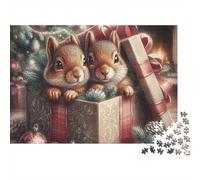 Squirrel Gift Box Puzzle Da 1000 Pezzi in Cartone Riciclato Spessore Per Appassionati Anti-stress Tempo Libero Regalo Con Poster 70x50cm/1000pcs