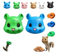 Squirrel Head Feeder, Funny Animal Face Hanging Feeder, Multiple Colors and Styles Available, 3D Printing, Animal Face Mask Shell for Patio Backyard Watching and Novel，2pc-c