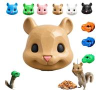 Squirrel Head Feeder, Funny Animal Face Hanging Feeder, Multiple Colors and Styles Available, 3D Printing, Animal Face Mask Shell for Patio Backyard Watching and Novel，1pc-a