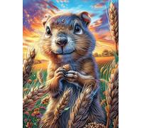 Squirrel Holding Acorns in Garden Puzzle 300 Pezzi Per Adulti Mitos Cuento De Hadas in Cartone Rigido Rotondo Luminoso Per Decorazione E Passatempo Con Poster Incluso Più Venduto Della Categoria 300